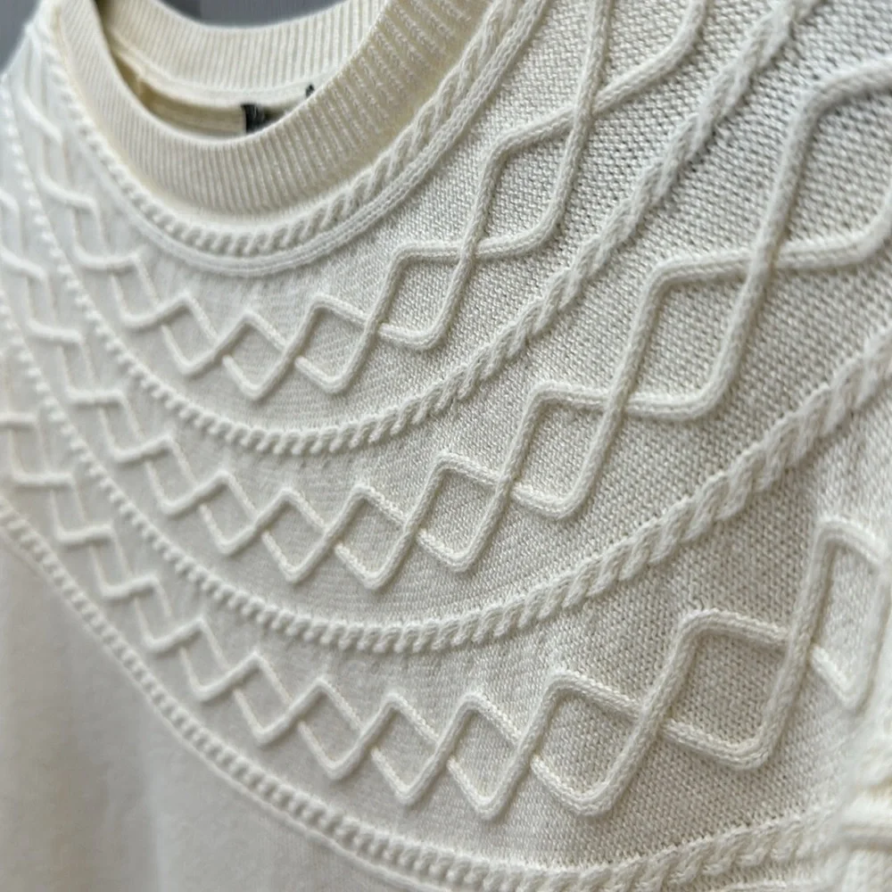 Talbots Cream Cotton Cashmere Blend Sweater - Picture 2 of 5
